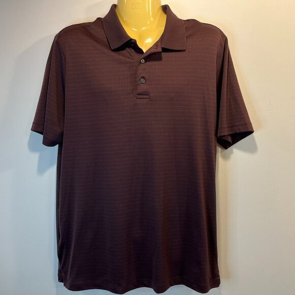 Perry Ellis Portfolio Men’s Burgundy Printed Polo Shirt – Size Medium - Picture 2 of 5